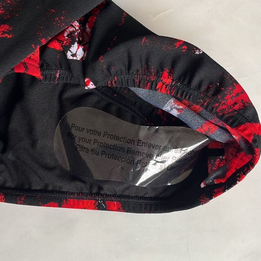Adidas Vortex One Piece Swimsuit Black Red UPF 50 size 38