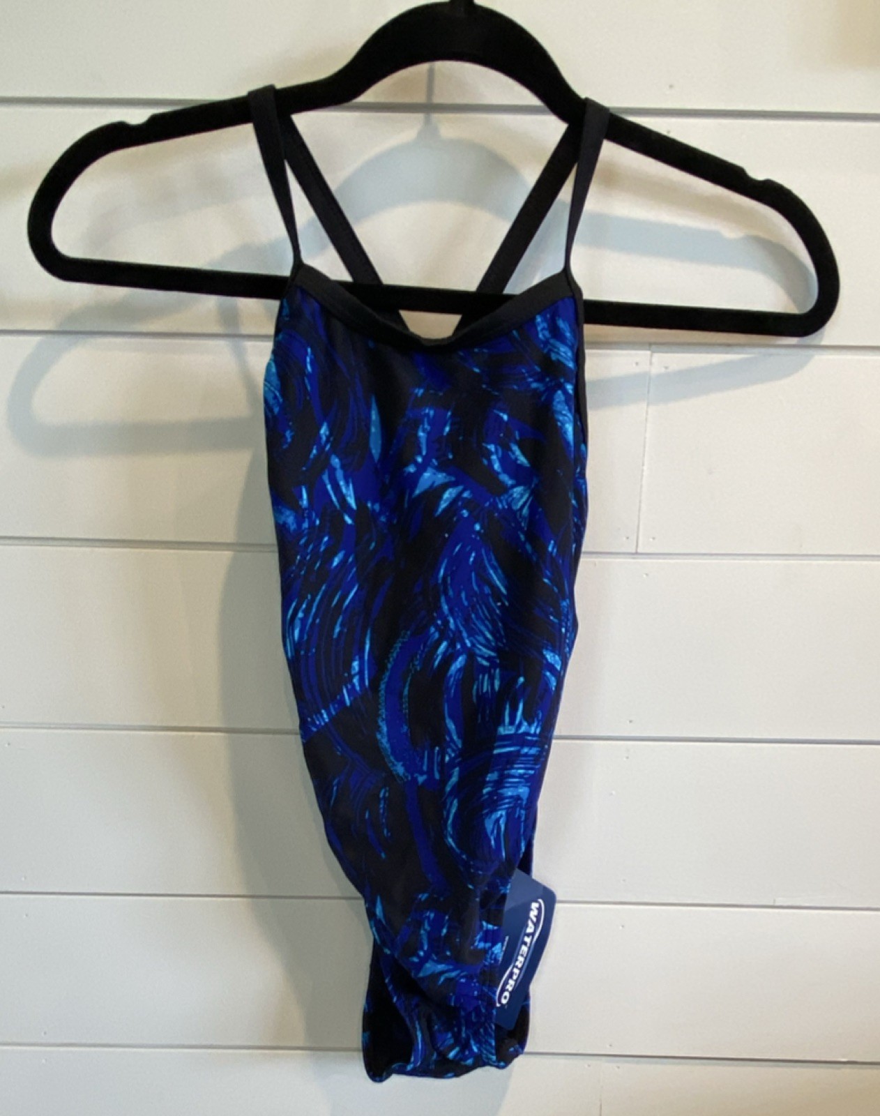 WATERPRO Storm Thin Strap One Piece Competitive Swimwear Blue Size 28 Brand New