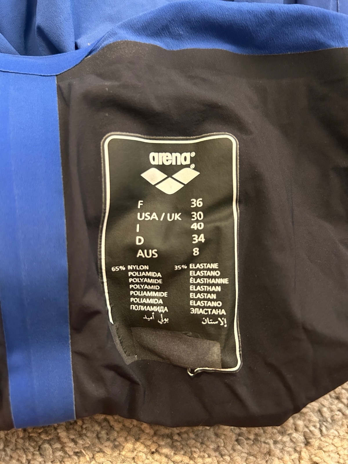 Arena Powerskin R-Evo+ Women’s Open Back Tech Suit Kneeskin Blue Size 30 Racing