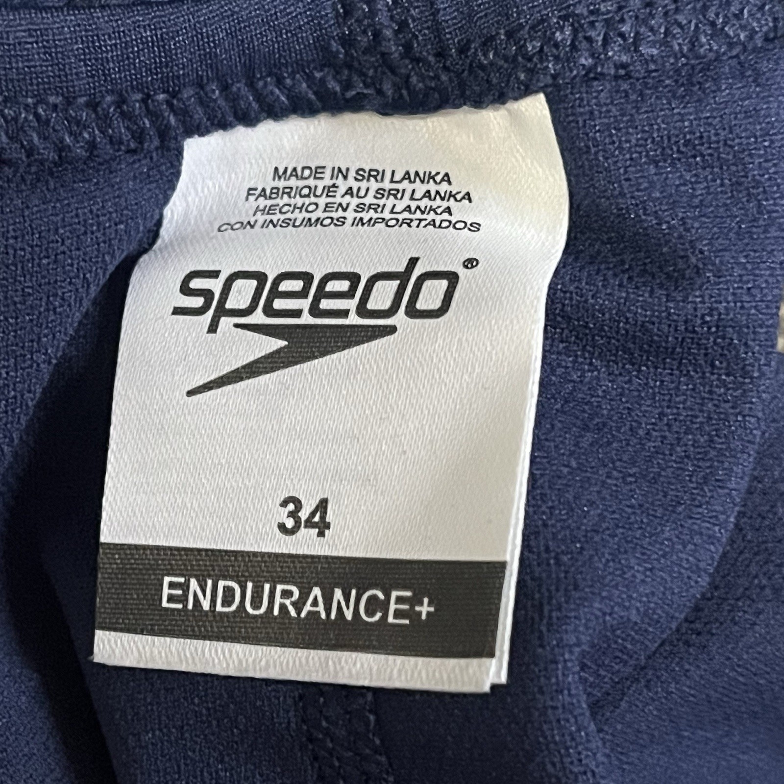 NEW Speedo Women’s Swimsuit One Piece Size 34 Navy Blue Endurance+ Racing Cut