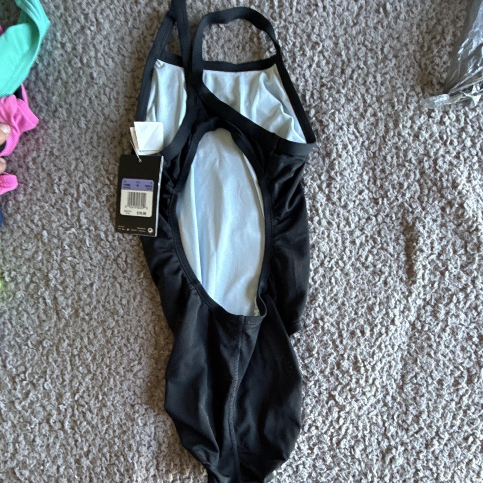 Nike USA Women’s Competitive Racing One Piece Swimsuit Size 24 Black Polyester