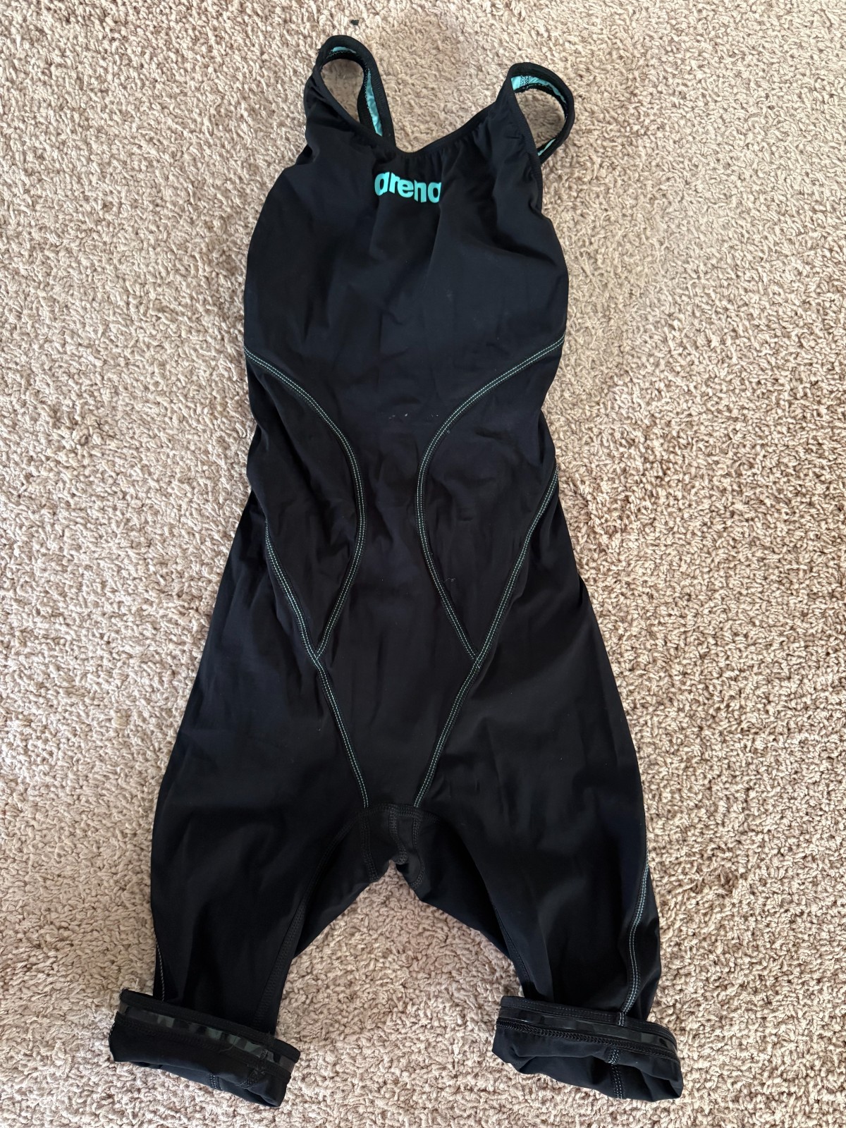 Arena Women’s Powerskin Impulso Open Back Tech Suit Swimsuit – Black Teal / 24
