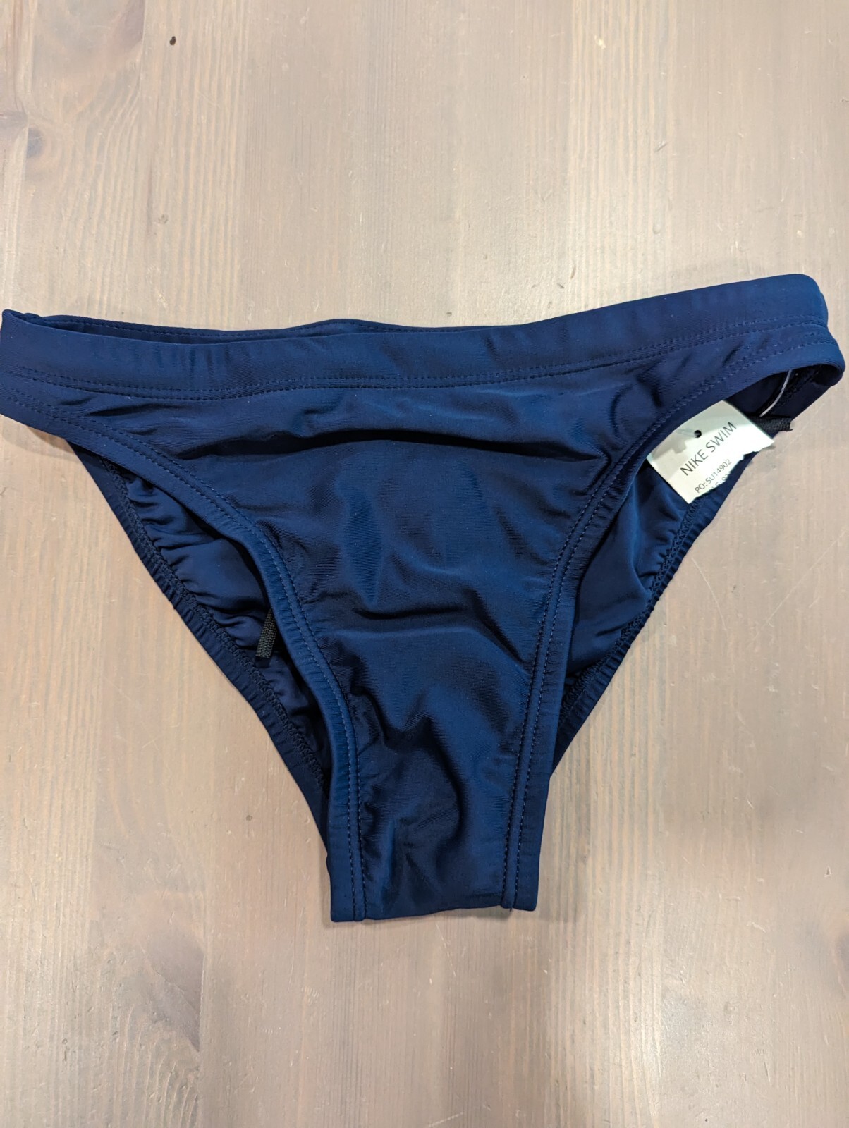 NWT! Nike Athletic Bikini Swim Bottom Navy Blue, Tie Waist Hipster Sz 6