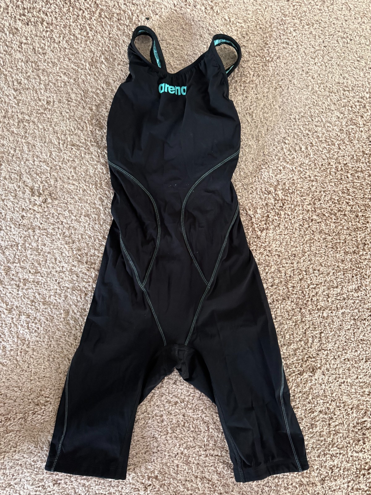 Arena Women’s Powerskin Impulso Open Back Tech Suit Swimsuit – Black Teal / 24