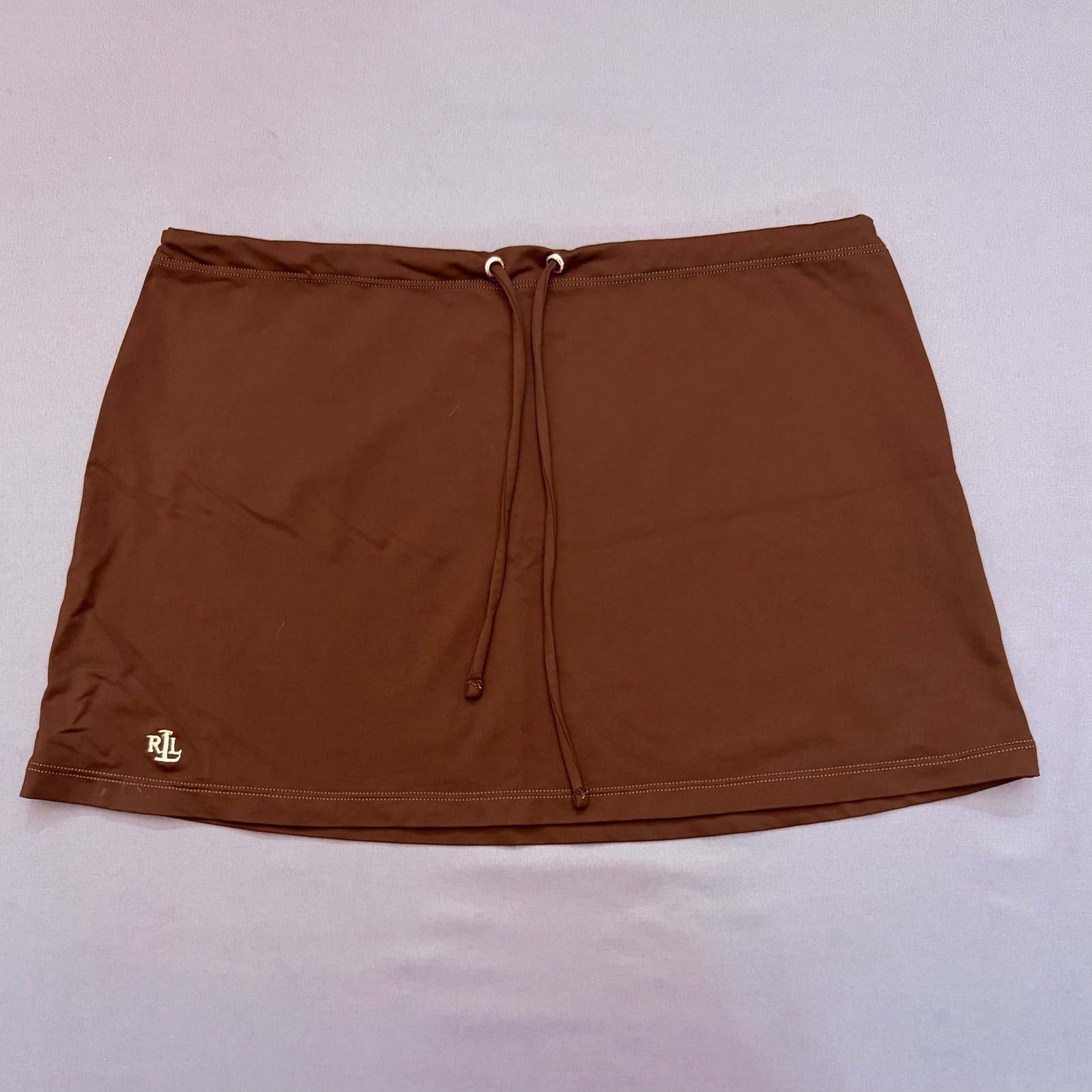 Lauren Ralph Lauren Women’s Brown Drawstring 30W Swim Skirt