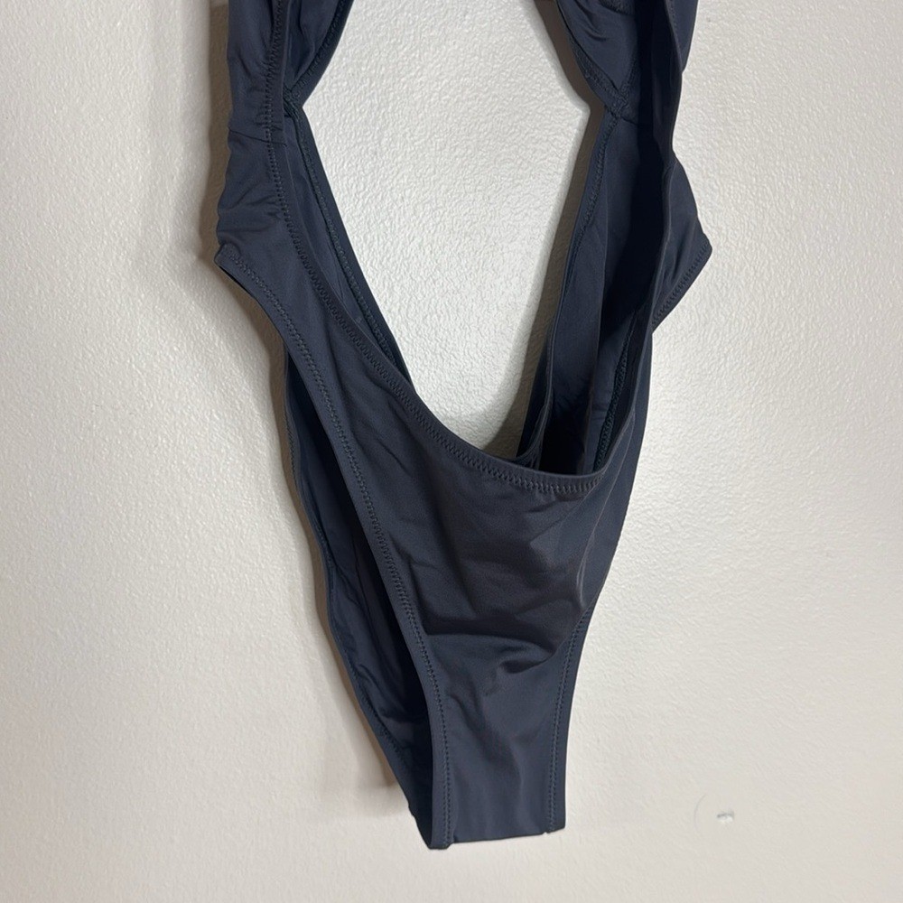 Skims swim cutout monokini in color gunmetal size XL swimsuit beach boat