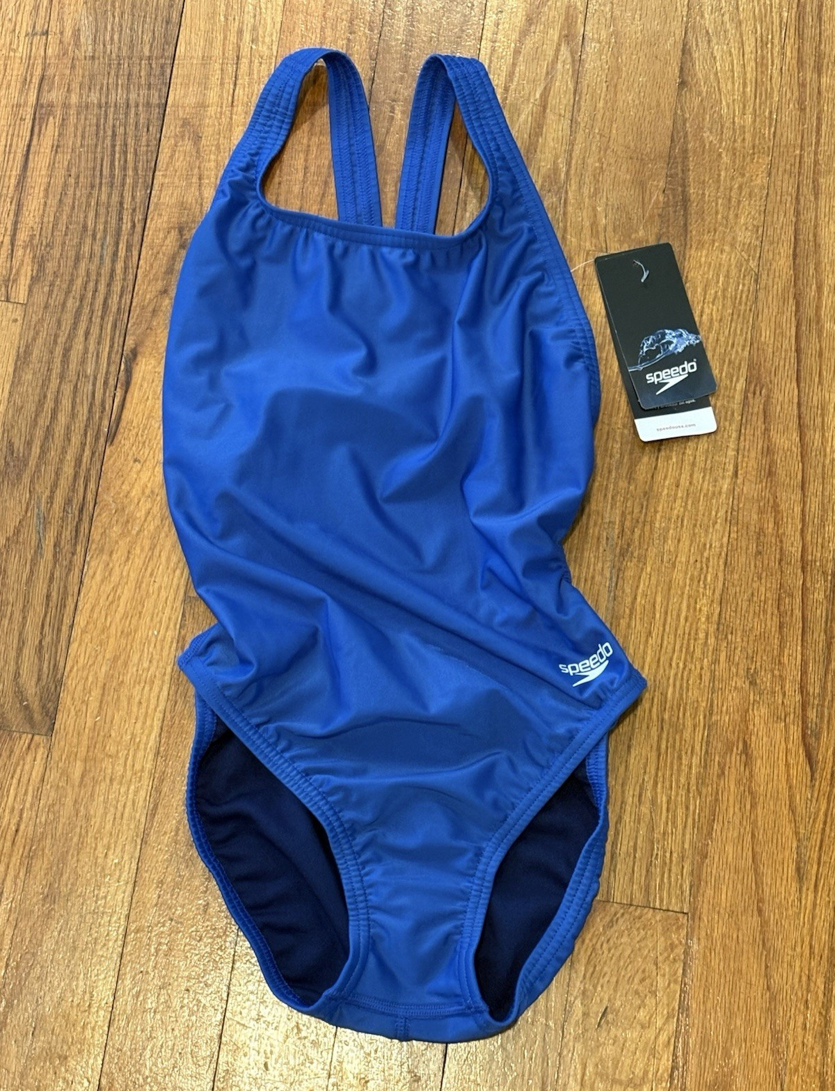 Speedo Team Blue One Piece Competitive Super Pro Back Swimsuit 6/32 Polyester