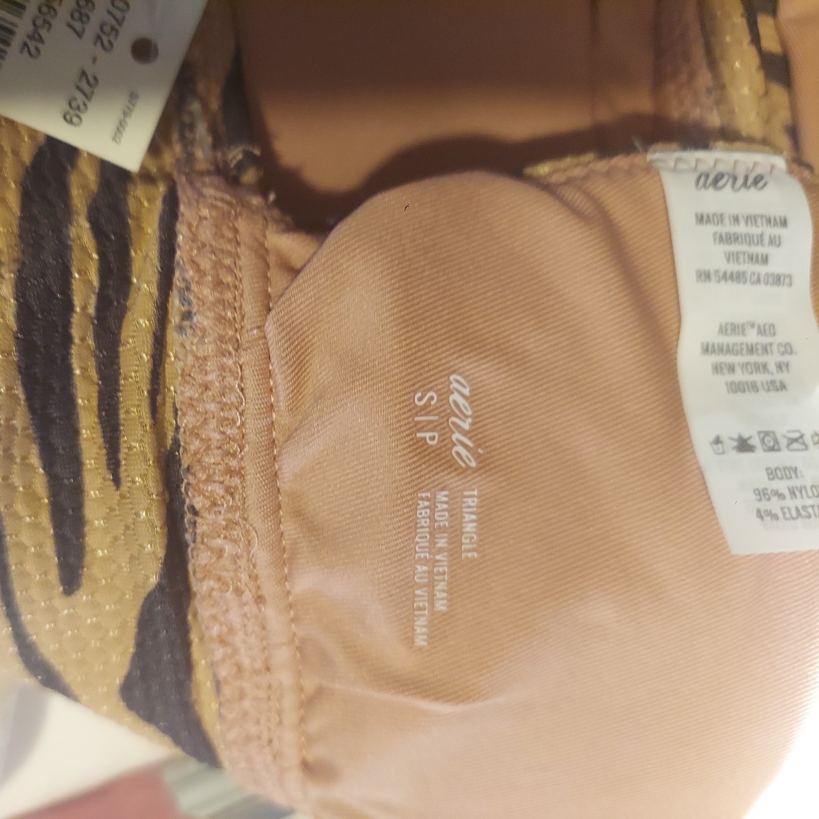 Aerie Tiger Striped Bikini Top Size Small S NWT Swim Beach Padded Adjustable