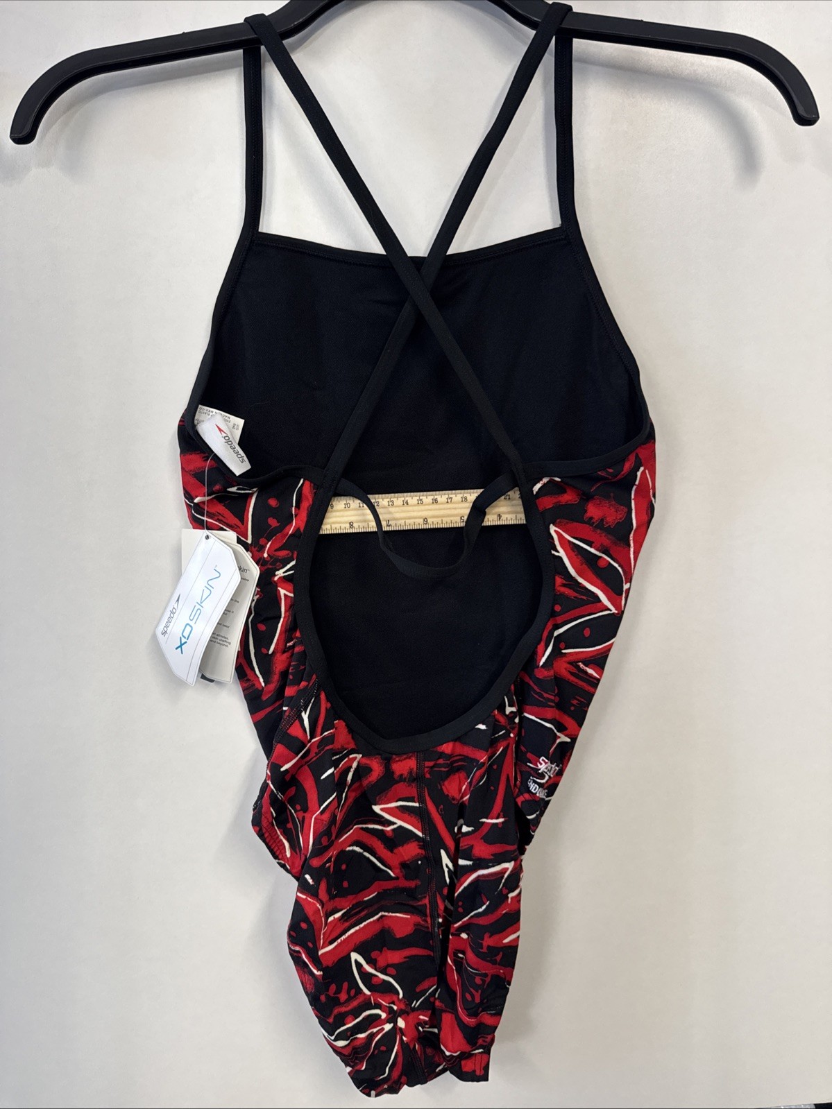 Speedo XD Skin Womens Endurance Swimsuit One Piece Strap Back 10/36 Red Flowers