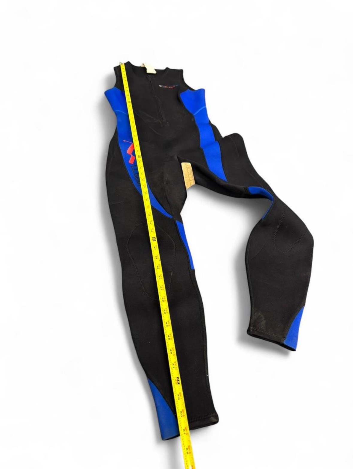 Vintage L.L.Bean Wet suit Sz 8 Black & Blue Deep Sea Water Sports Scuba Dive