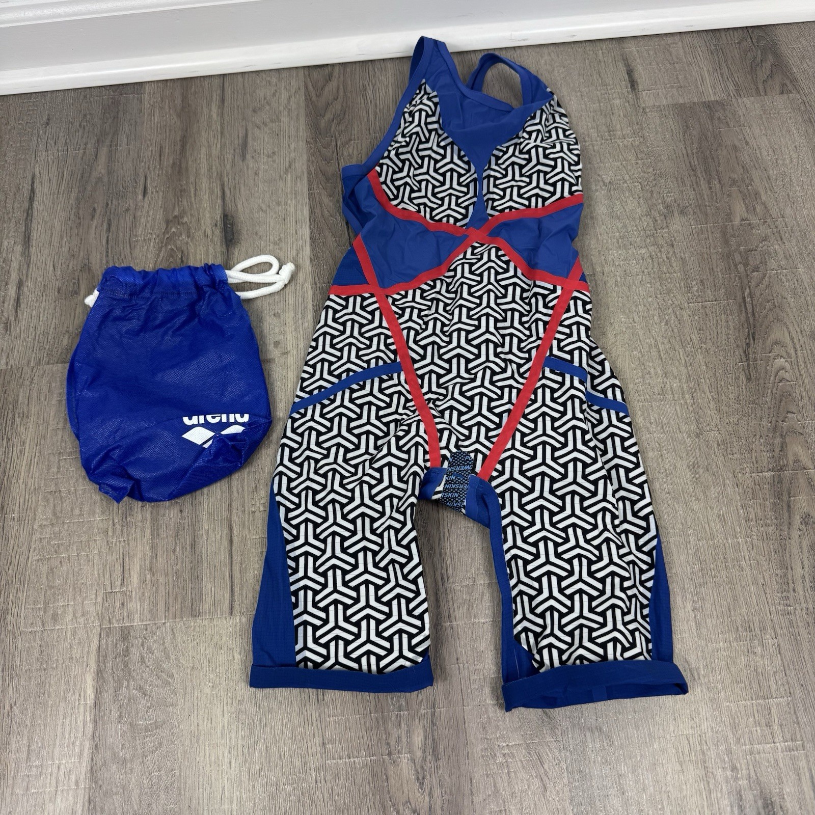 Arena Carbon Racing Kneeskin Tech Suit Women’s Size 24 Blue Black Speed FINA