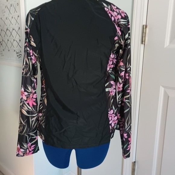 Tropical Floral Women’s Swim Guard and Top Size L Workout Beach Activewear Sport