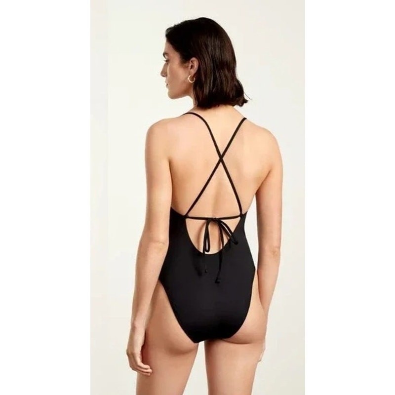 Everlane Swimsuit The String Renew Nylon One Piece Women Size 2XL Black