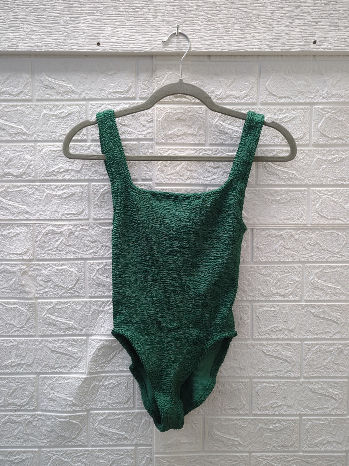 New Hunza G Square Neck Women’s One Piece Swimsuit Emerald Sz OS