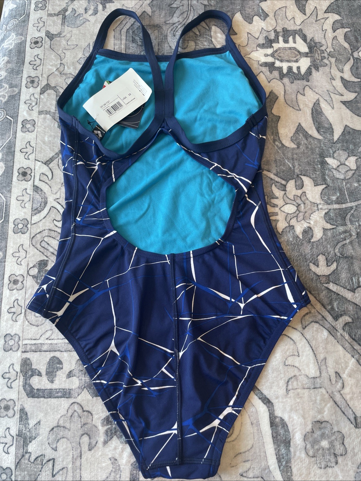 NWT Arena Water Light Drop Back Swimsuit Women’s 32 Navy Royal Blue