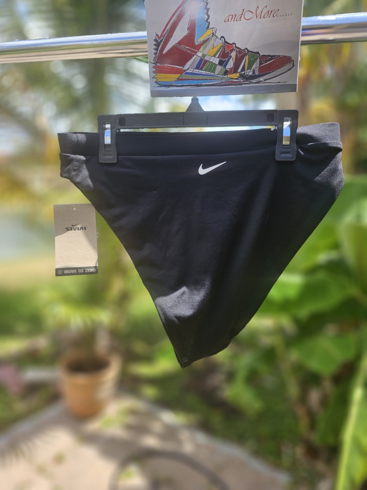 Size medium Nike Swim Women’s Essential High Waist Bikini Bottom Black NWT