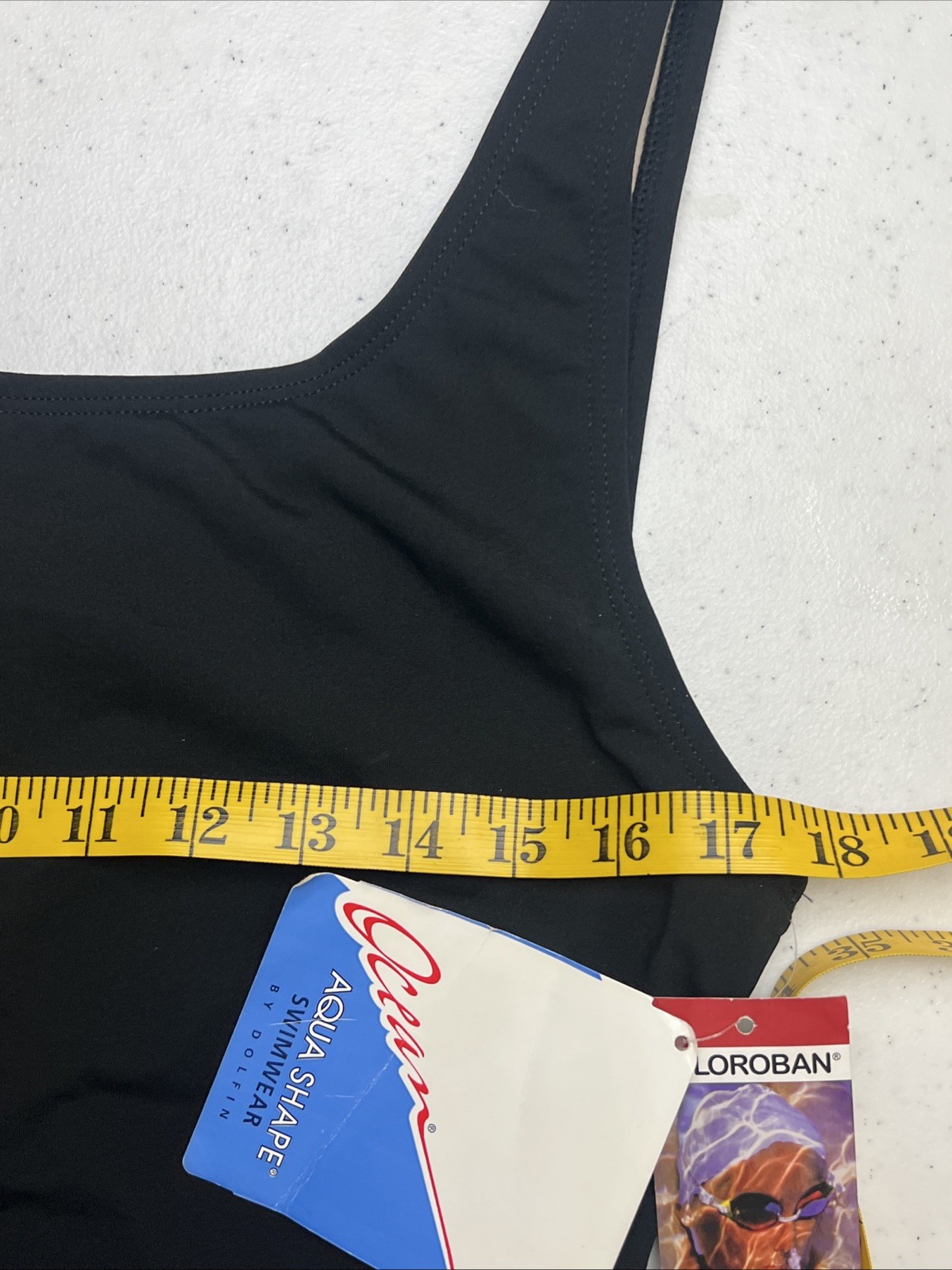 Ocean Aqua Shape Swimwear Size 16 Black One Piece Chlorine Resistant