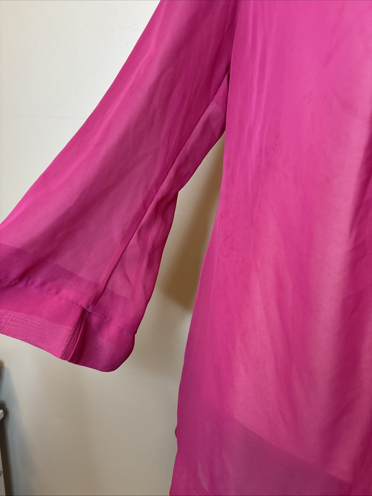 Catalina Fuchsia Swim Cover-Up Size 1X (16W) Preowned Polyester V Neck Sheet