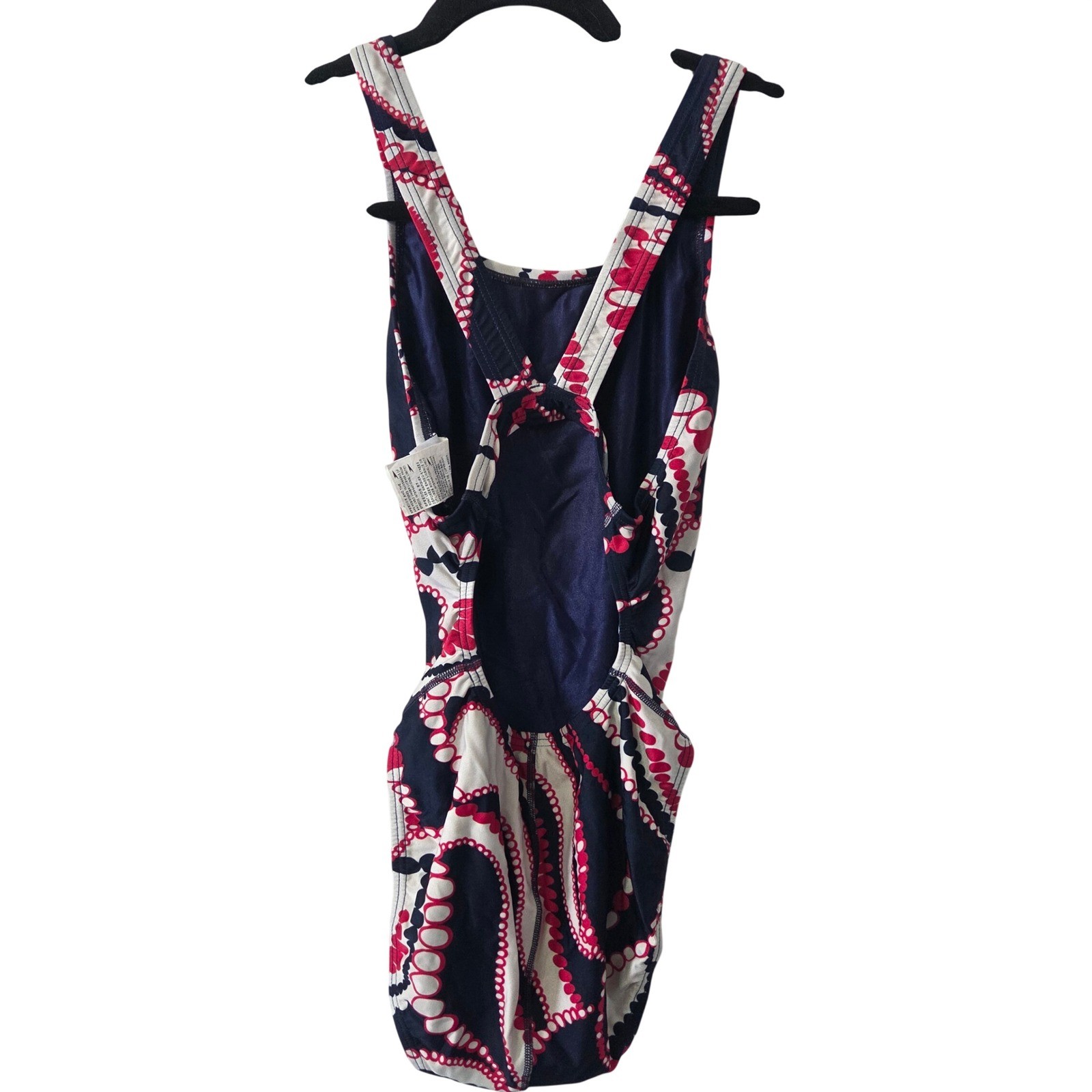 Speedo Crossback One Piece Swimsuit Abstract Print Competitive Swim 10/36