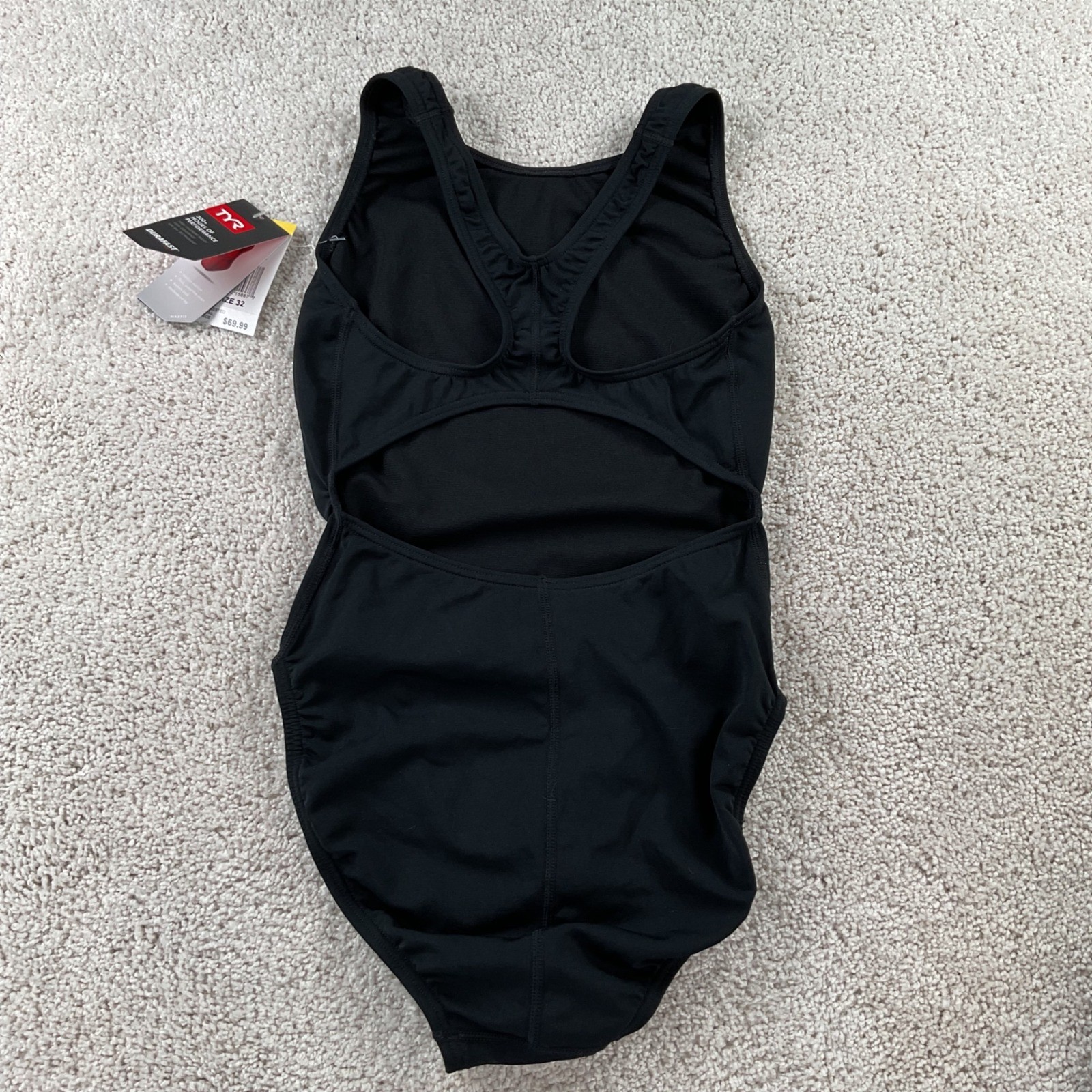 TYR Durafast One Maxfit Swimsuit Womens Size 32 Black One Piece Training MDUR7A