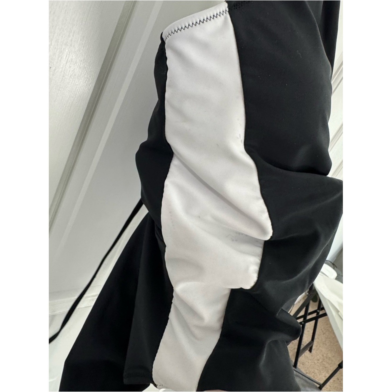 BMJL Viral TikTok Swimsuit Black White Slimming Lace Up M