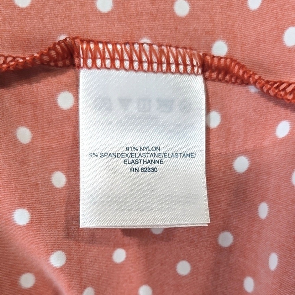 Lands’ End Women’s Polka Dot Long Sleeve Rust Orange Rash Guard Size 3X