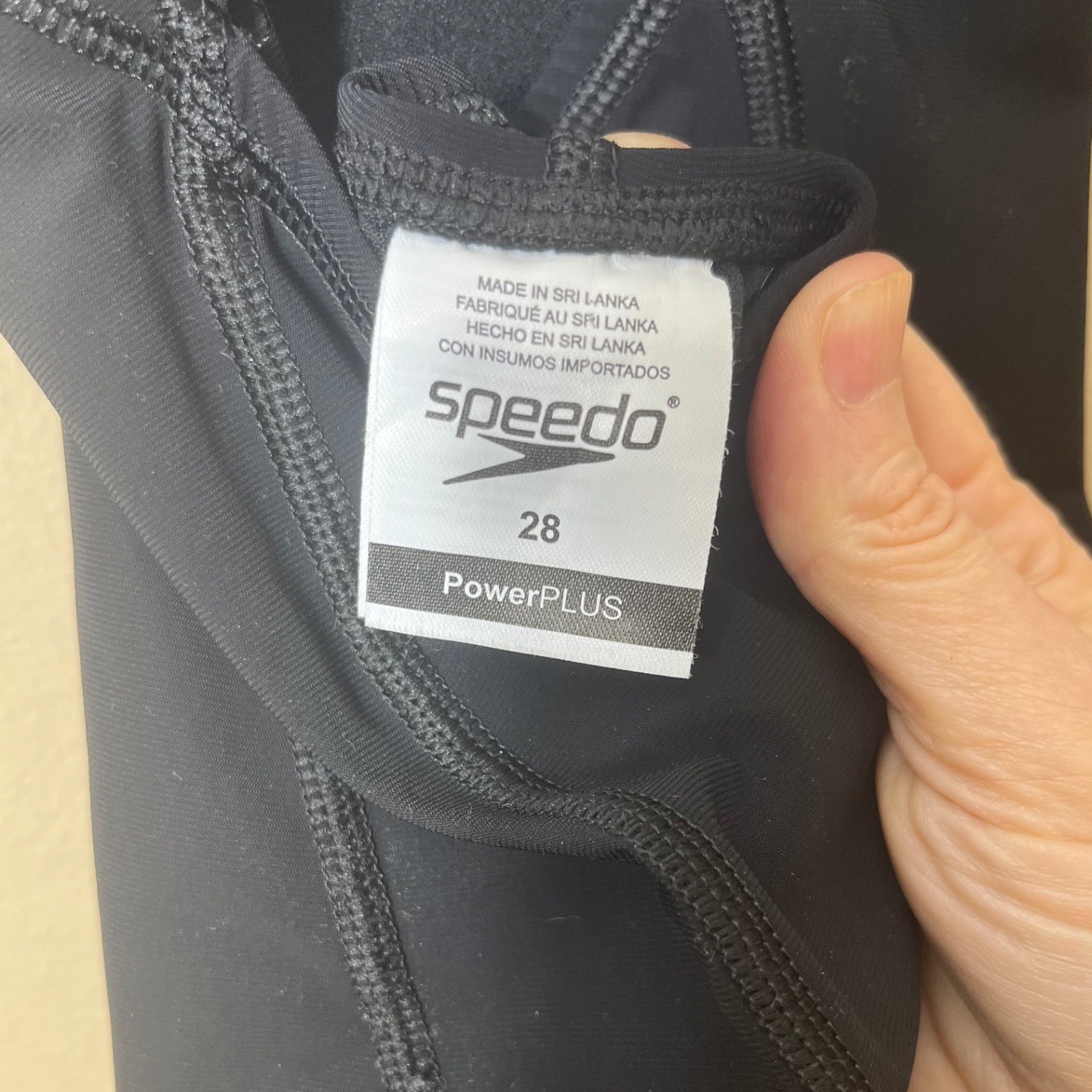 Speedo PowerPLUS Kneeskin Technical Swimsuit Black One Piece Size 28