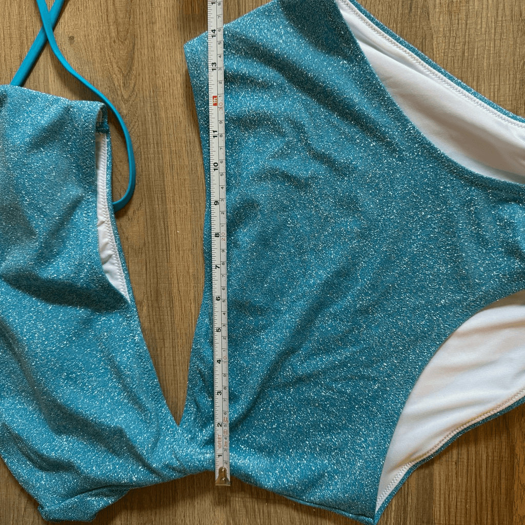 Victoria’s Secret PINK Blue Sparkly Bathing Suit Large Y2K Barbie