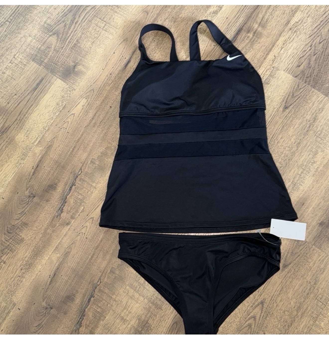 Nike Women’s Black Tankini Competitive Swimwear 2 Piece Set Size M Swimming