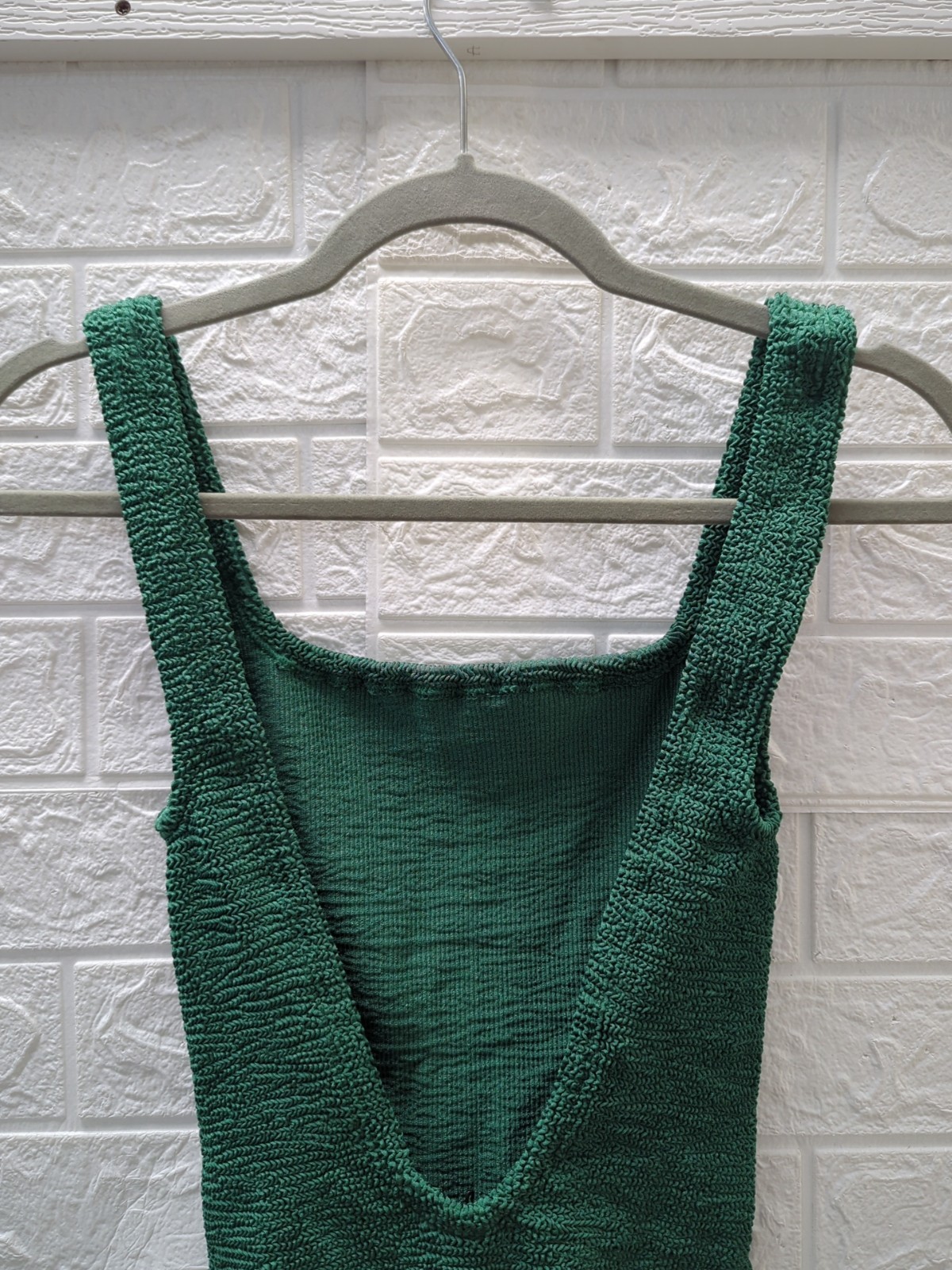 New Hunza G Square Neck Women’s One Piece Swimsuit Emerald Sz OS