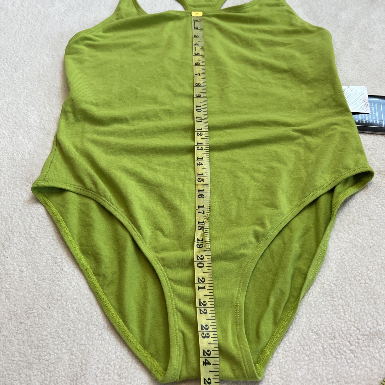 Women’s Green Solid One-Piece Sleeveless Racerback Swimsuit Style Size 18W