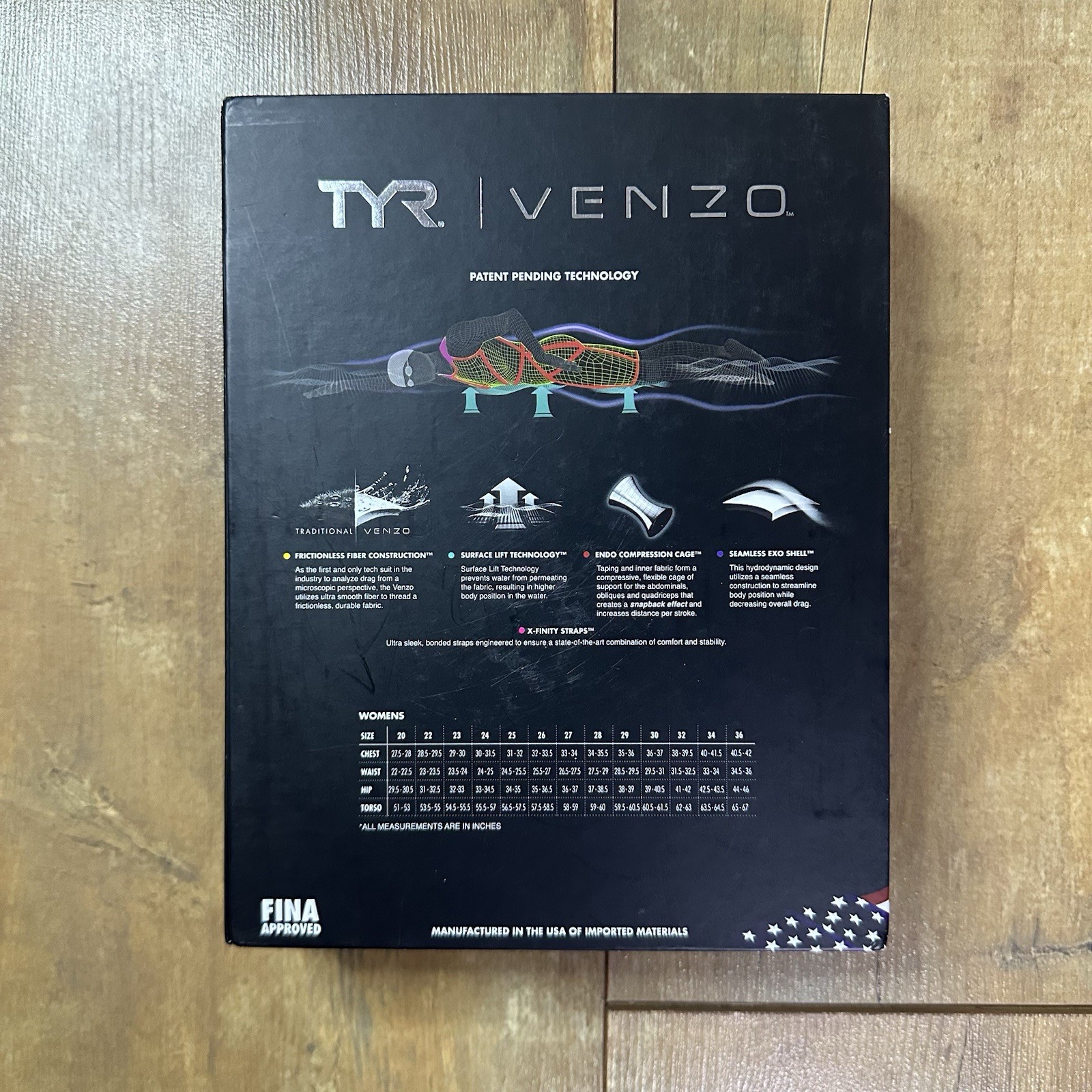 TYR Venzo Genesis Women’s Black Closed Back Tech Swimsuit Size 32