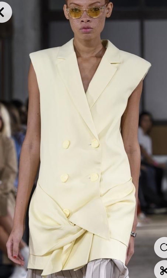 EEUC Tibi Linen Viscose Sleeveless Jacket Dress with Removable Tie US4 $825