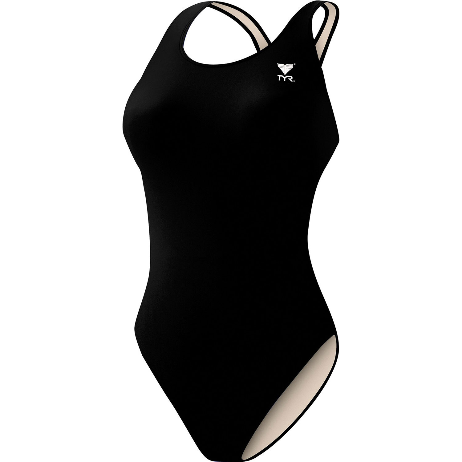Open Box TYR Girls’ TYReco Solid Maxfit Swimsuit-Black-22