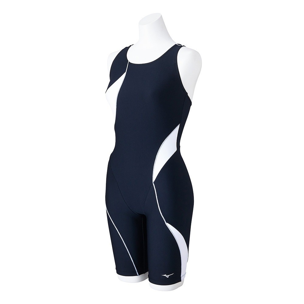 Mizuno Women’s Swim Fitness All-in-One Swimsuit Stroke ONE Black/White/White