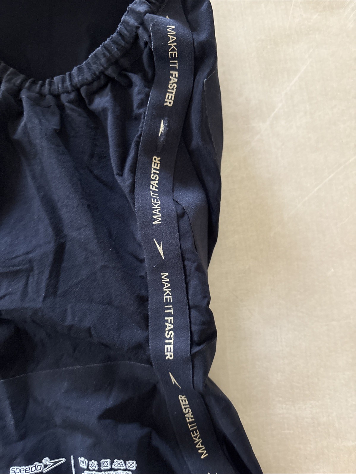 Speedo Fastskin Women’s Size 23 LZR Black Open Back Gold Logo