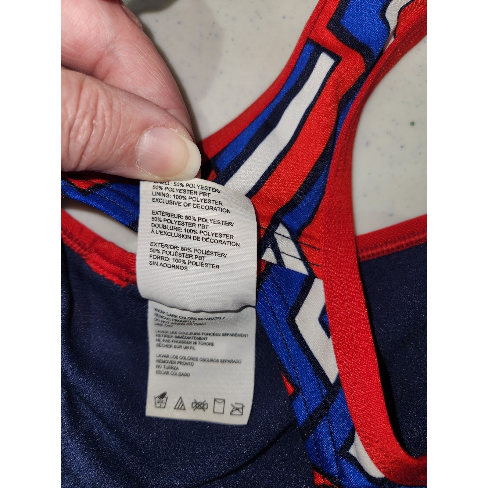 Women’s sz 28 (sz 2 ) Speedo Endurance Plus Red White Blue Swimsuit 1 Piece
