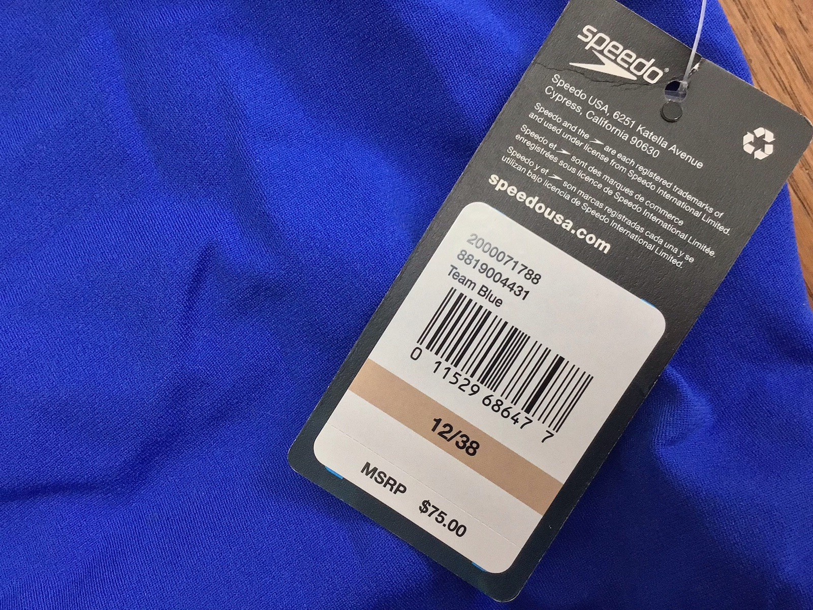 New Speedo Swimsuit 1 Pc Endurance Supro A Size 12/38 Royal Blue Racer (T1-10)