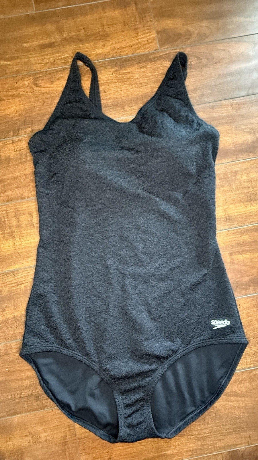 Speedo Women’s One Piece Swimsuit Swimming 100% Polyester Black Size 16