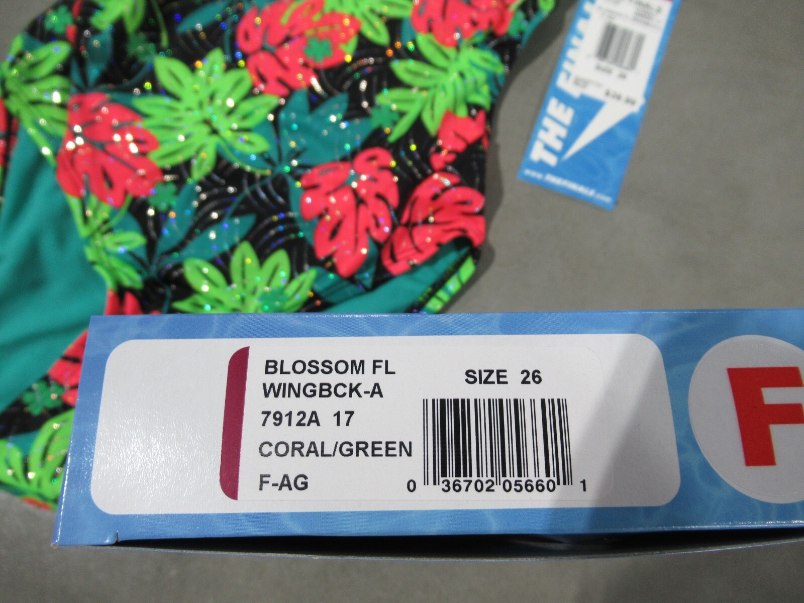 TYR The Finals Blossom Foil Size 26 Coral/Green *NWT*