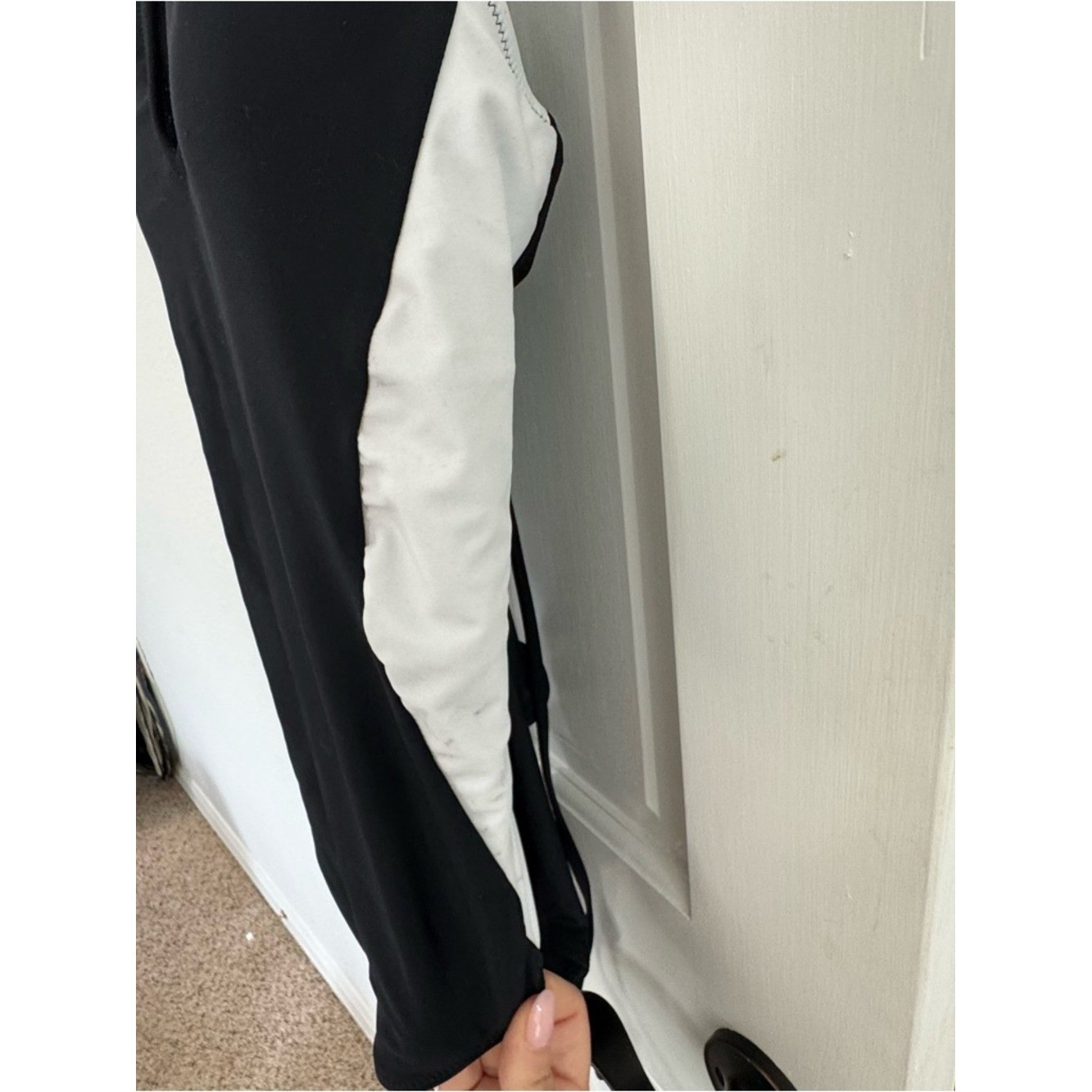 BMJL Viral TikTok Swimsuit Black White Slimming Lace Up M