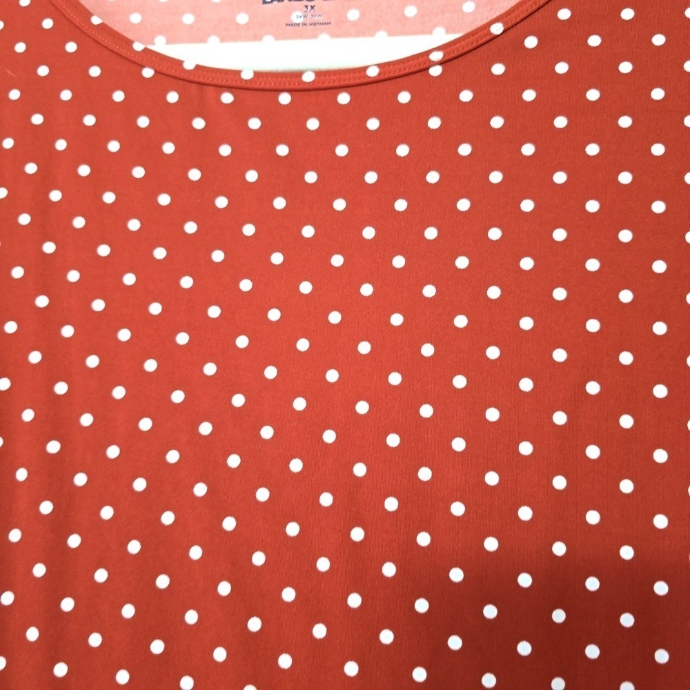 Lands’ End Women’s Polka Dot Long Sleeve Rust Orange Rash Guard Size 3X
