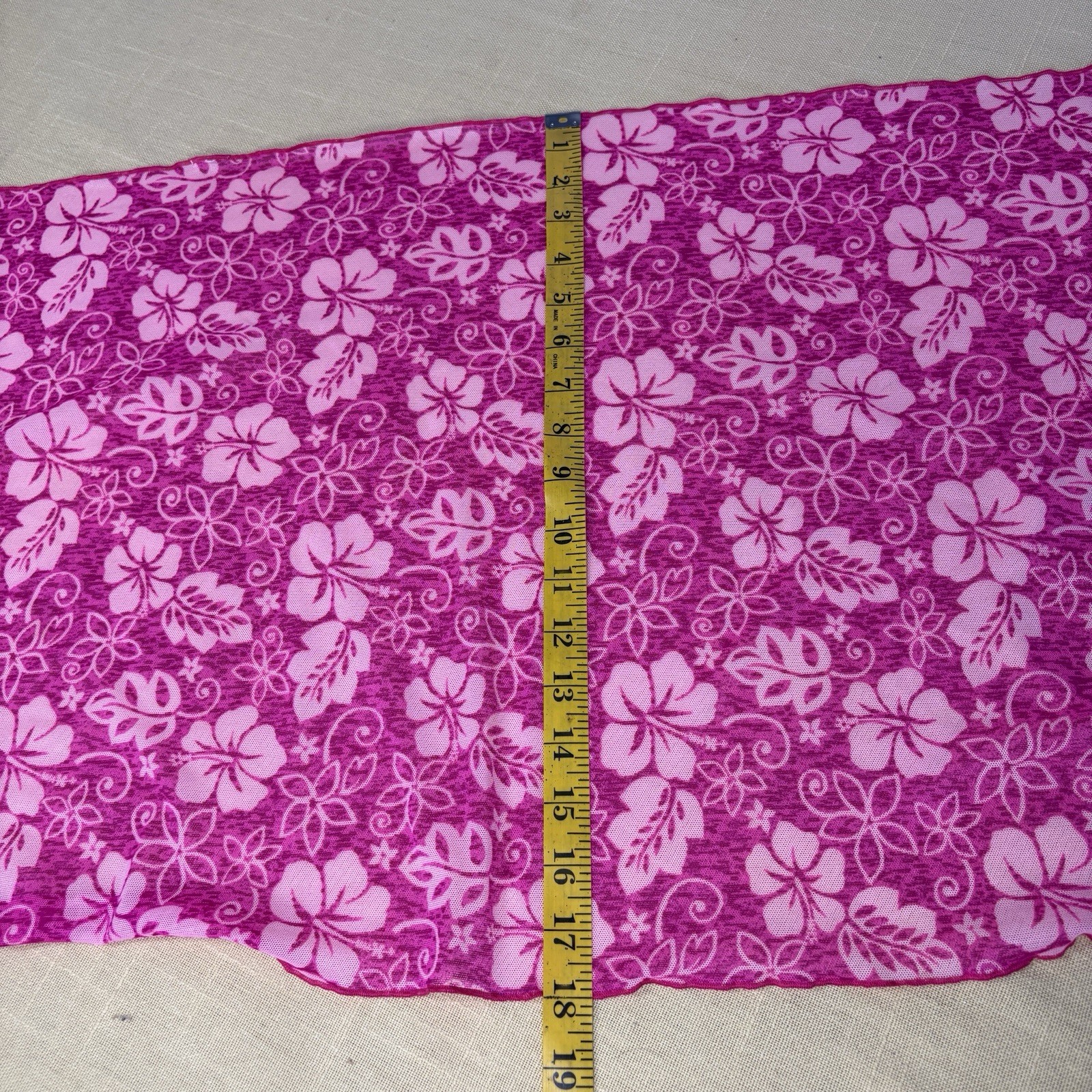 2000s Hot Pink Hawaiian Semi-Sheer Sarong Swim Coverup Tie Pool Swim Y2K OS