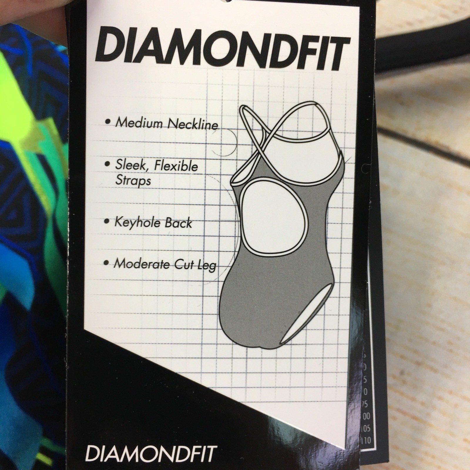 TYR Womens Ardent Diamondfit One Piece Performance Blue/Green Swimsuit 30 XS 0-2