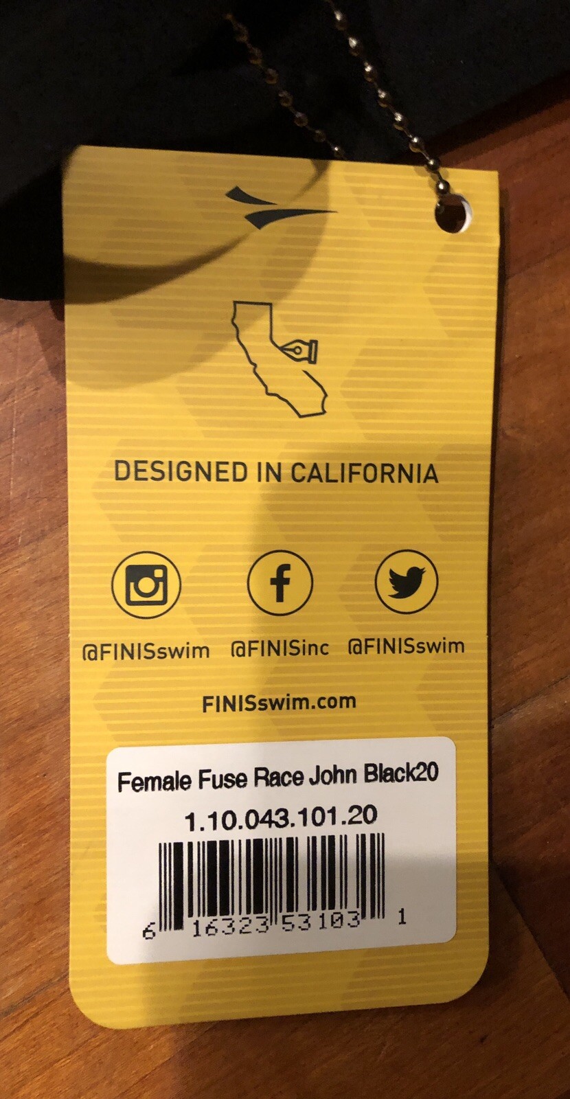 FINIS Female Fuse Race John swimwear Black. Size 20