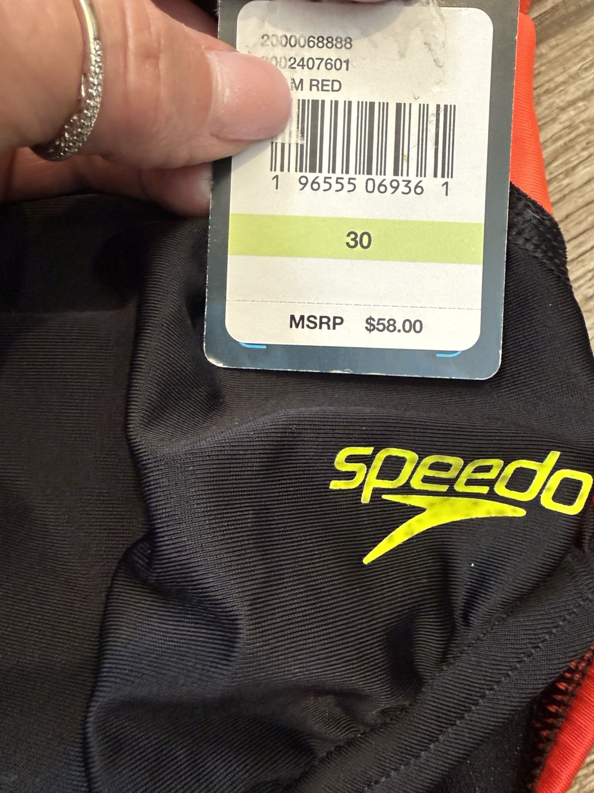 Speedo Pro LT Competitive One Piece Swimsuit Size 30 Black/Red Quick Dry Halter