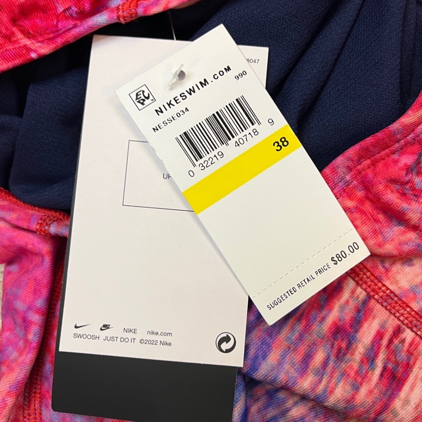 Nike HydraStrong USA Olympic Team One Piece Swimsuit NESSE034 Pink Blue 38/12