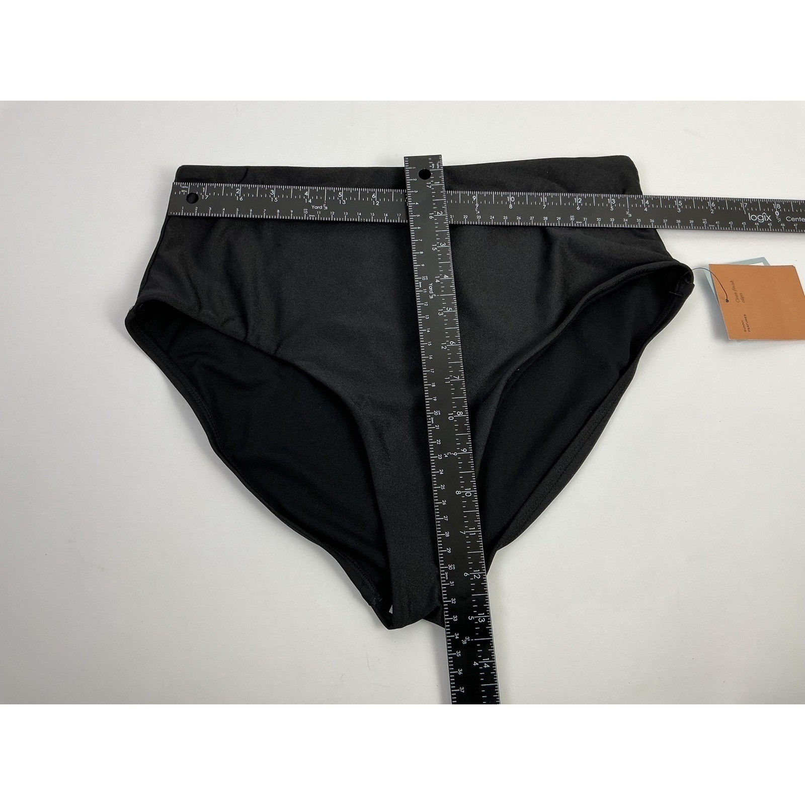 Shade & Shore Black High Waist Full Seat Coverage Swimsuit Bikini Bottom Size M