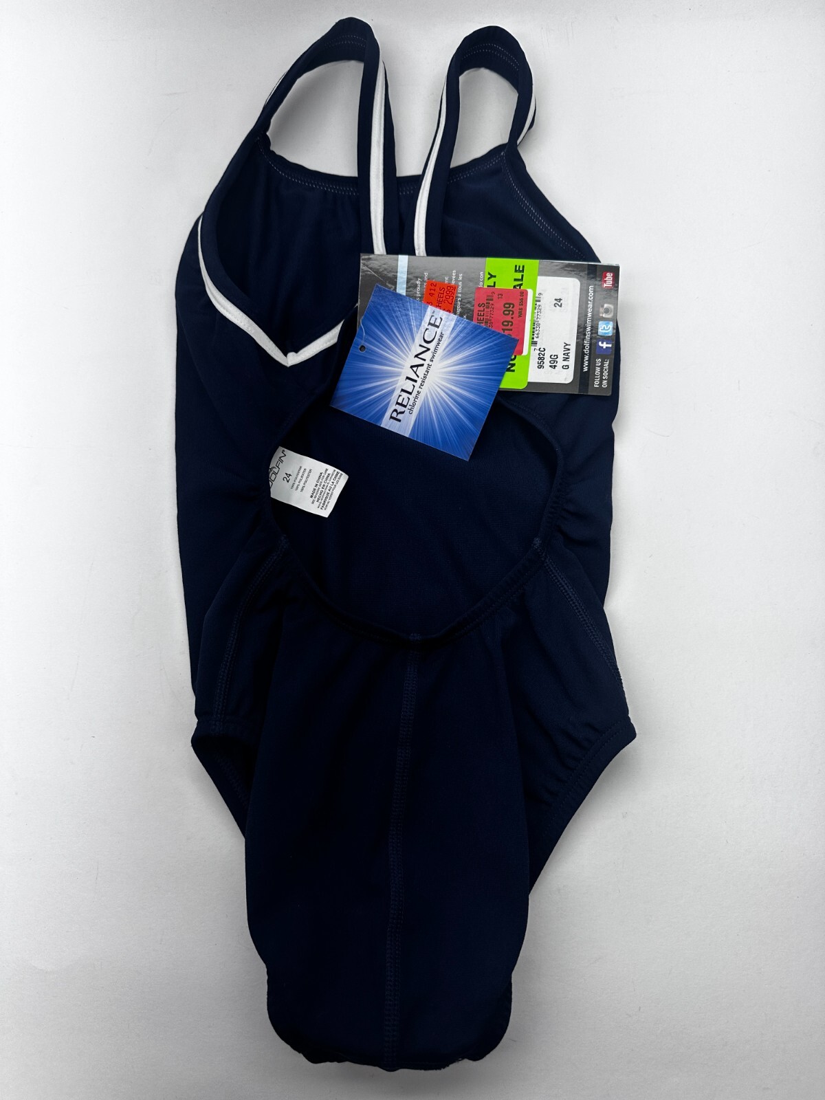 Dolfin Female Lifeguard DBX Color Navy Swimsuit 9582C One Piece Size 24 49G