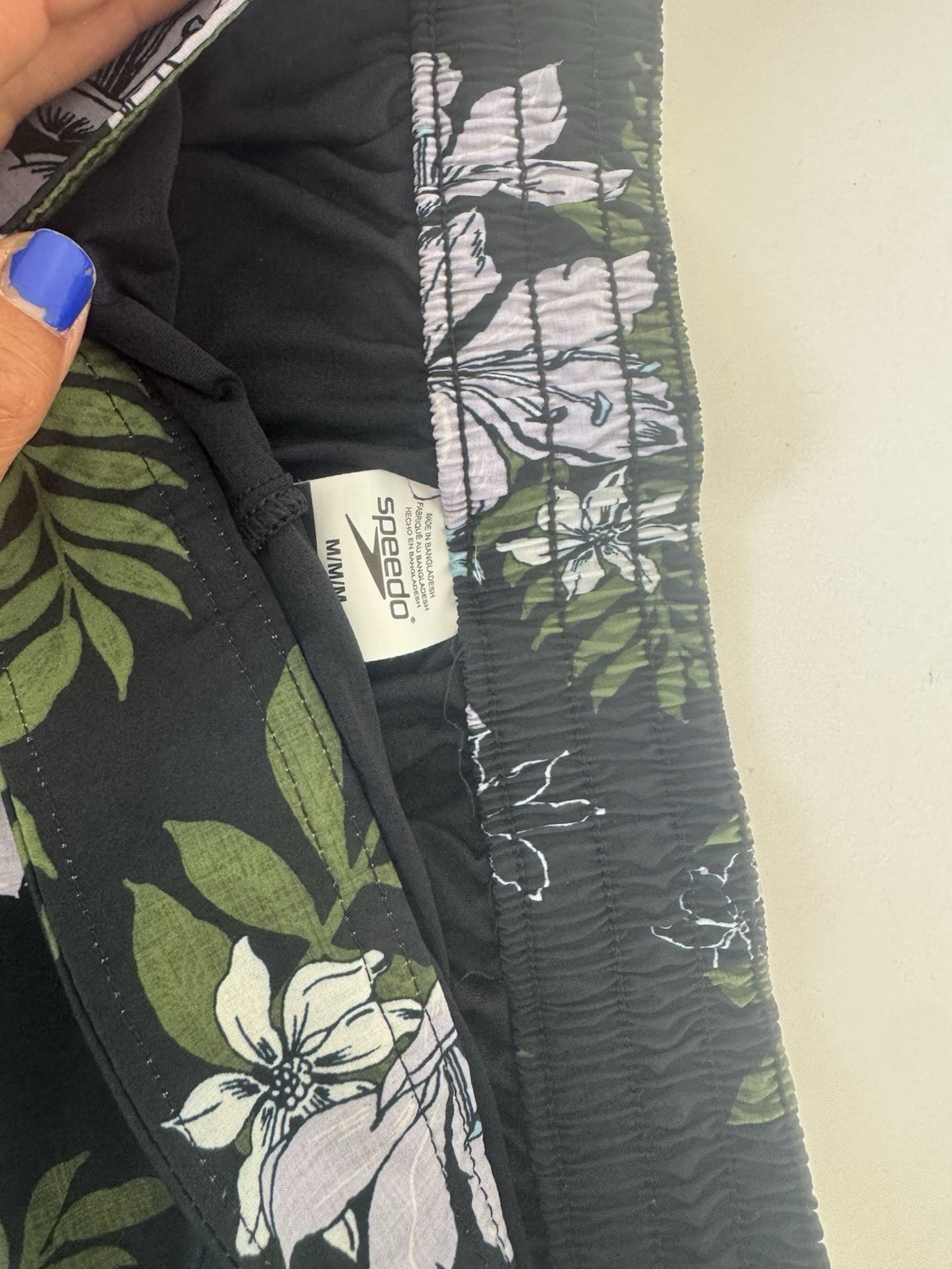 Speedo Women’s Floral Swim Board Shorts Medium Black Tropical Beach Swimwear